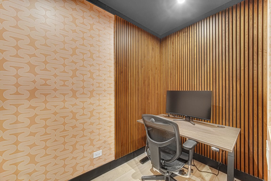 An interior shot of Woodstock Work Booth