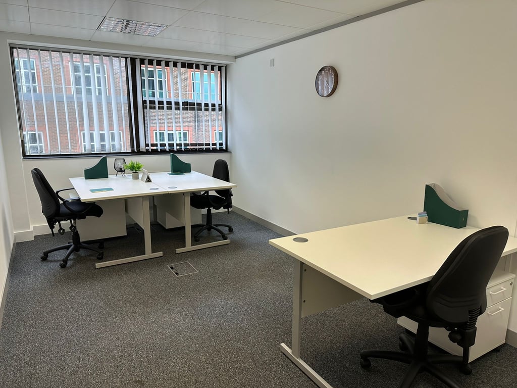 An interior shot of 3 Person Private Day Office