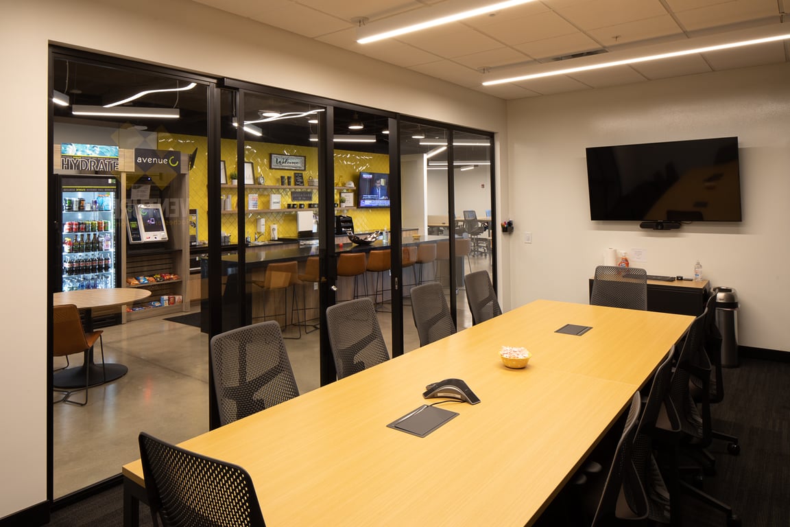 An interior shot of 10 Person Meeting Room