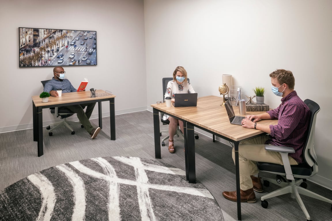 An interior shot of 3 Desk Team Room