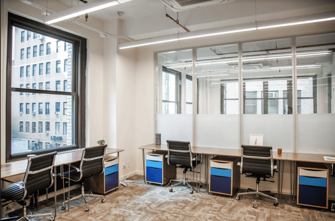 An interior shot of 5 person private office