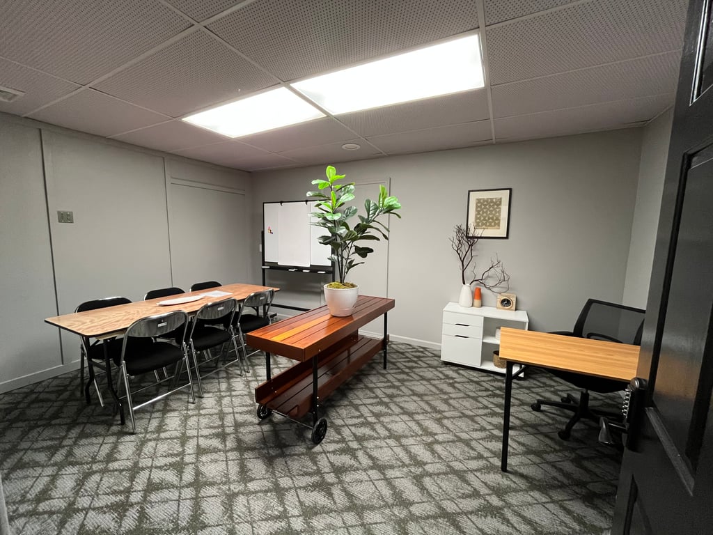 An interior shot of Hybrid Meeting Space