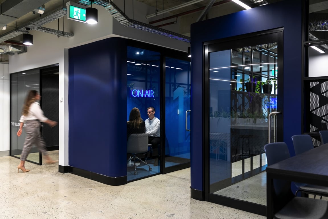 An interior shot of Number 1 Podcast Studio Room