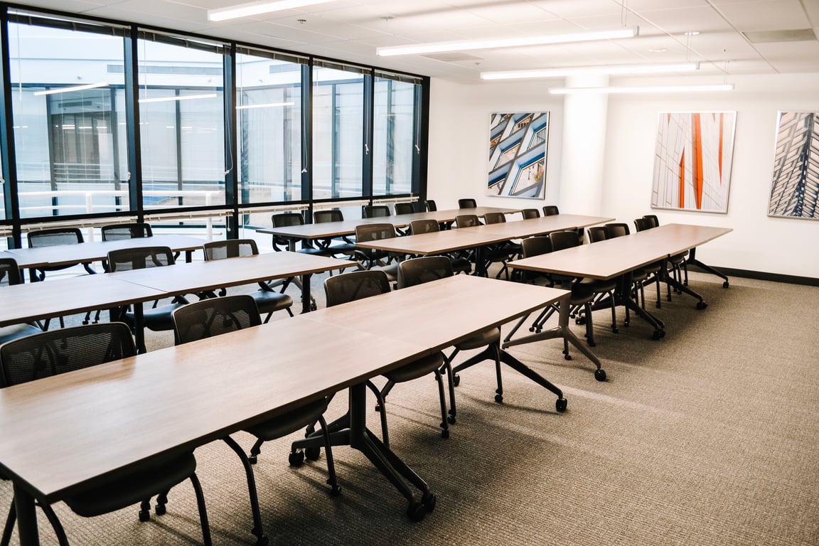 An interior shot of Classroom