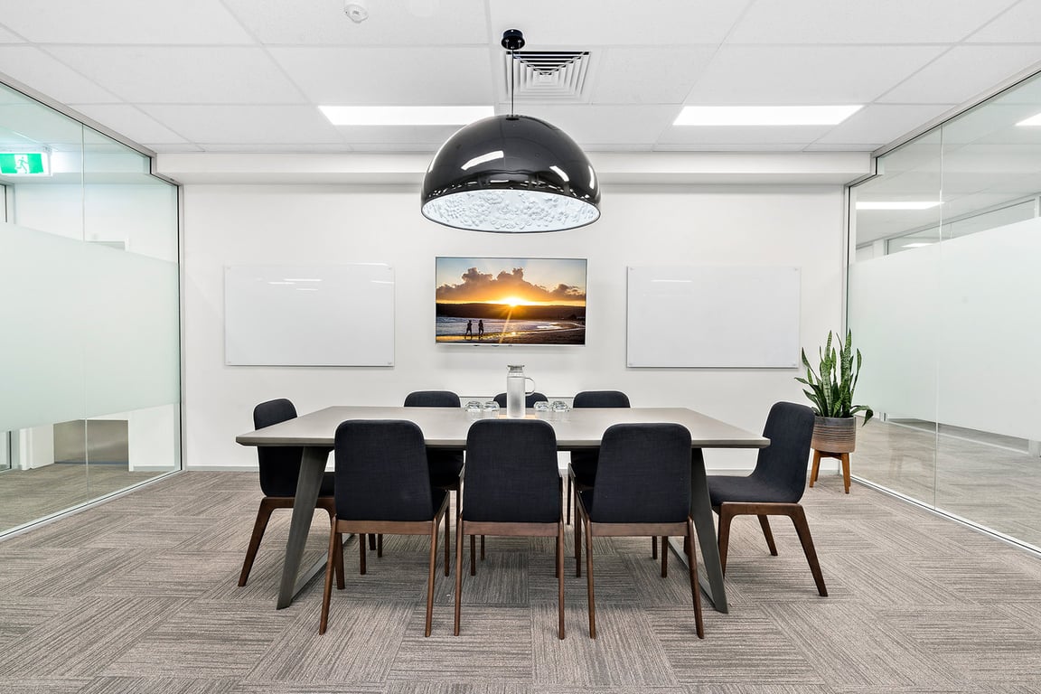 An interior shot of 8 person Meeting Room