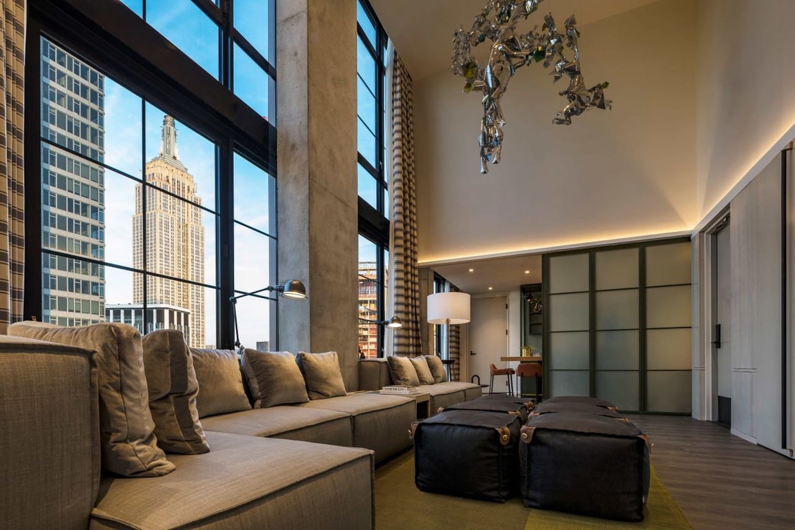 An interior shot of Moxy Chelsea - Mondo Suite
