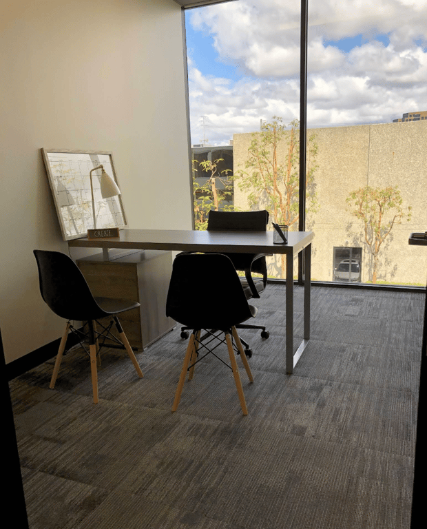An interior shot of Hourly Private Window Office