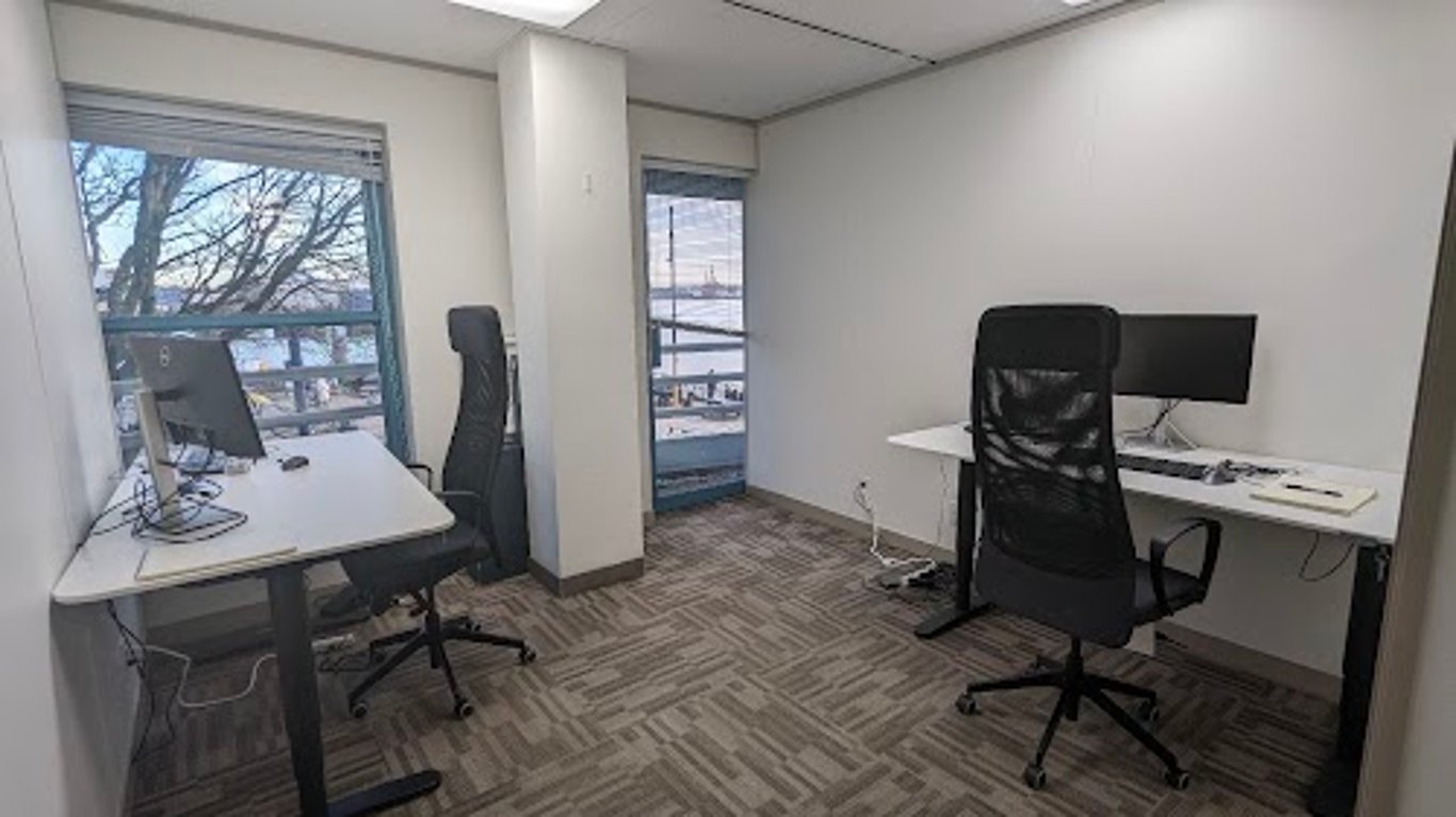 An interior shot of #206 Private Window Office for Rent