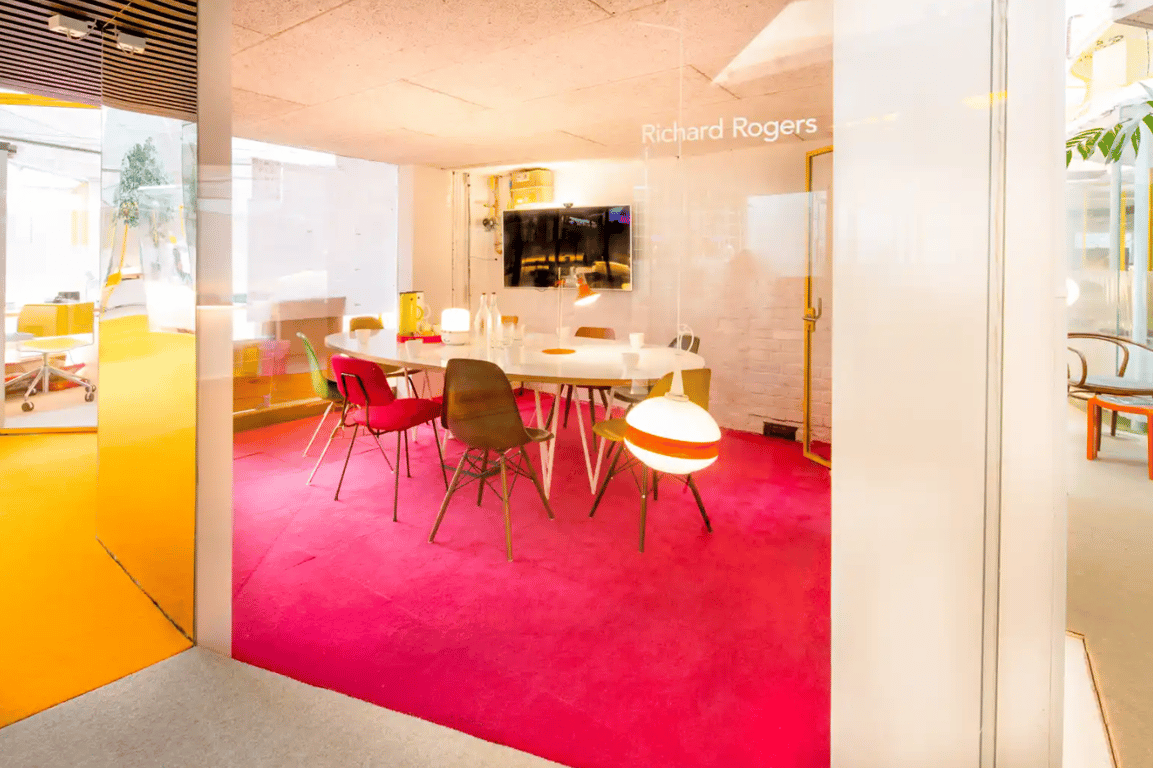 An interior shot of Second Home - Holland Park - Richard Rogers