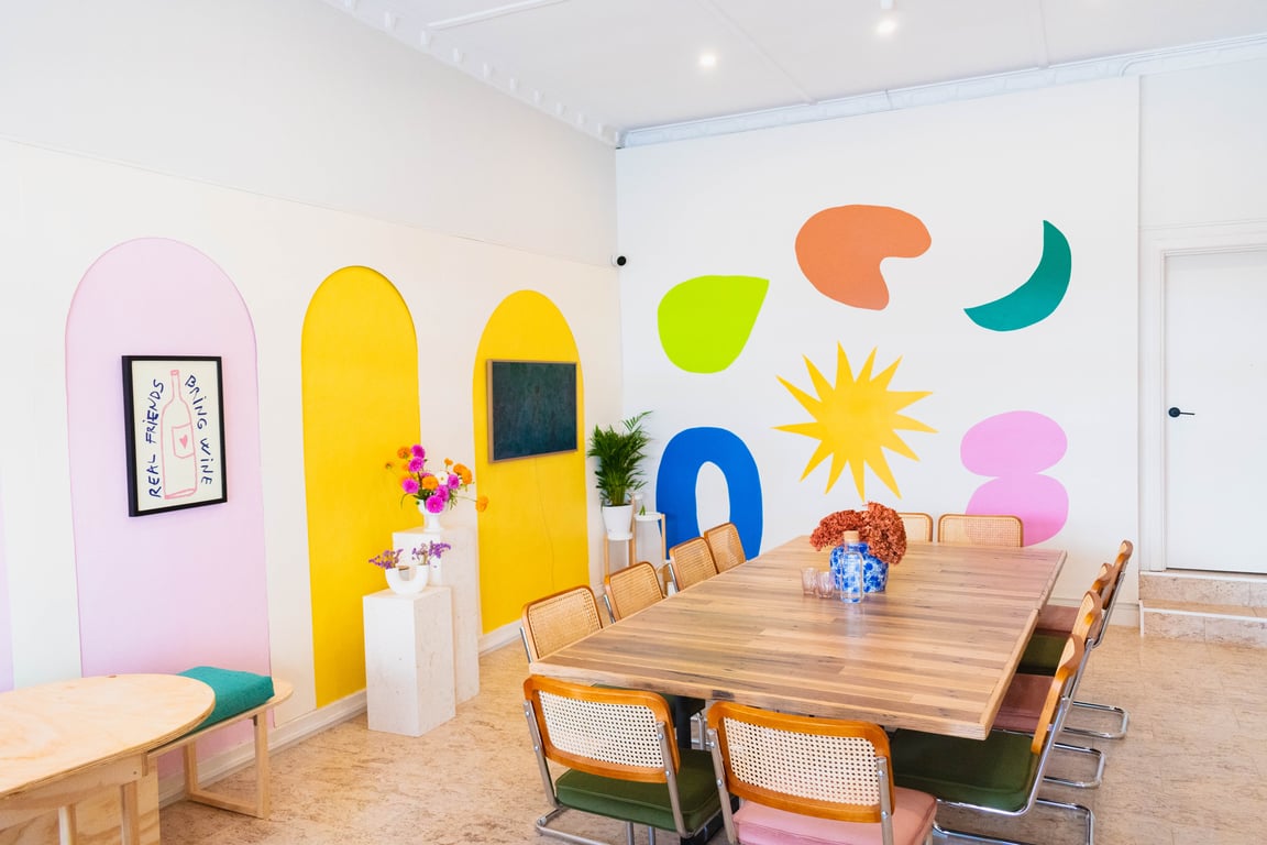 An interior shot of Meet and Gather Board Room