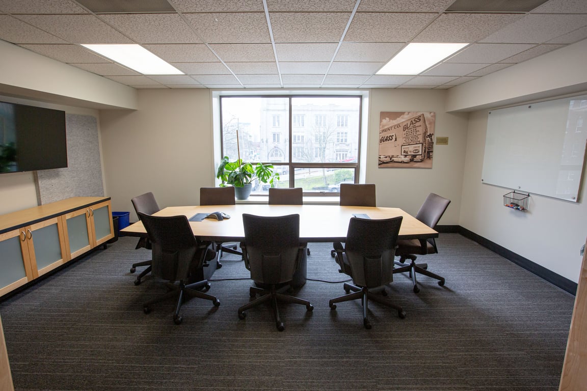 An interior shot of B&B Glass Boardroom