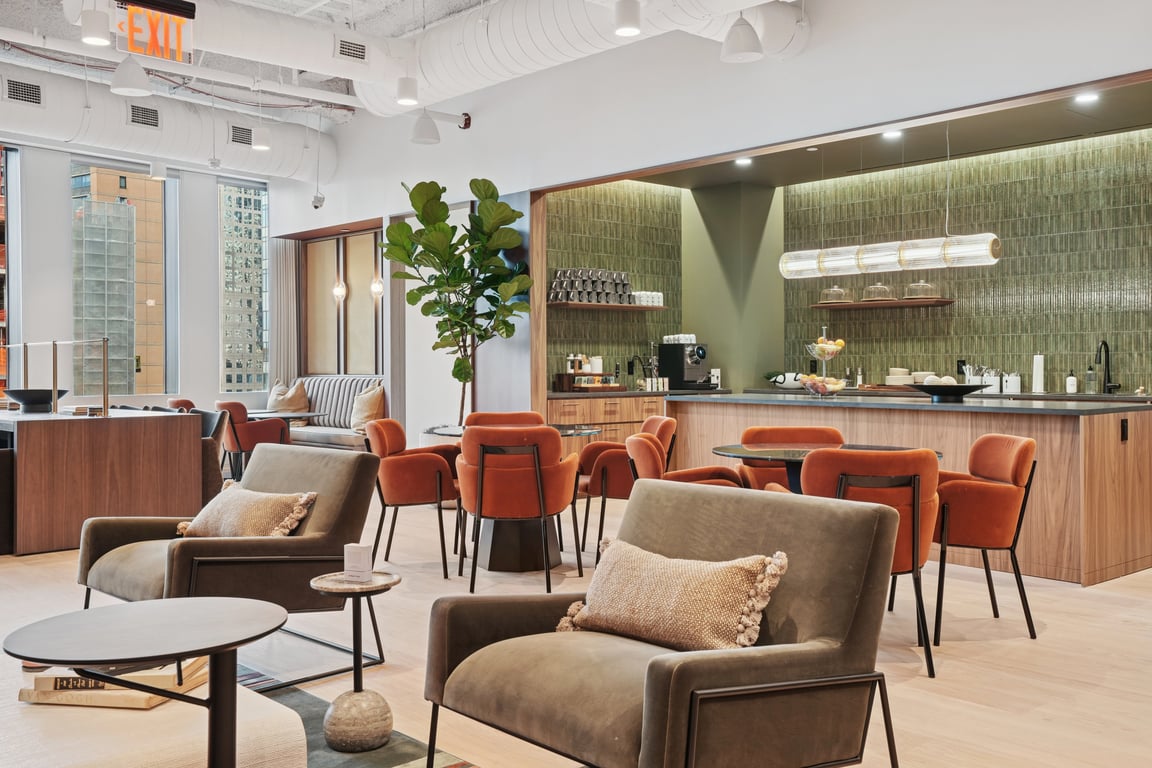 An interior shot of Industrious - NYC Financial District