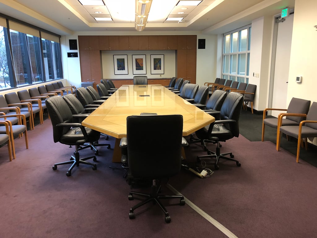An interior shot of FalconX Boardroom