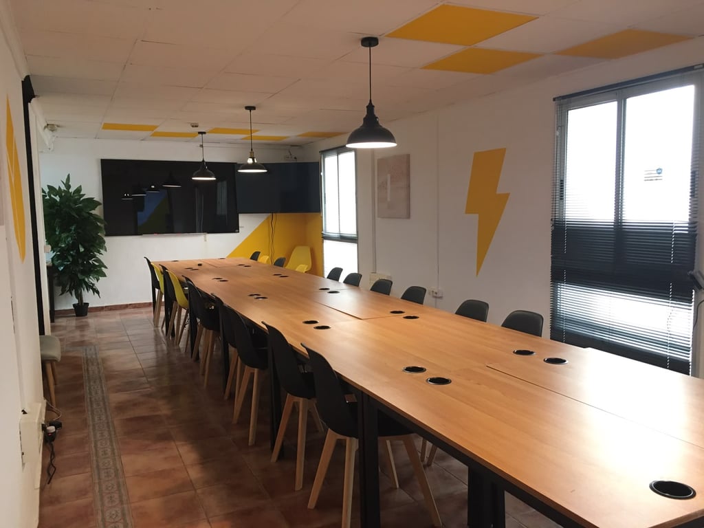 An interior shot of Garage Coworking Event Room