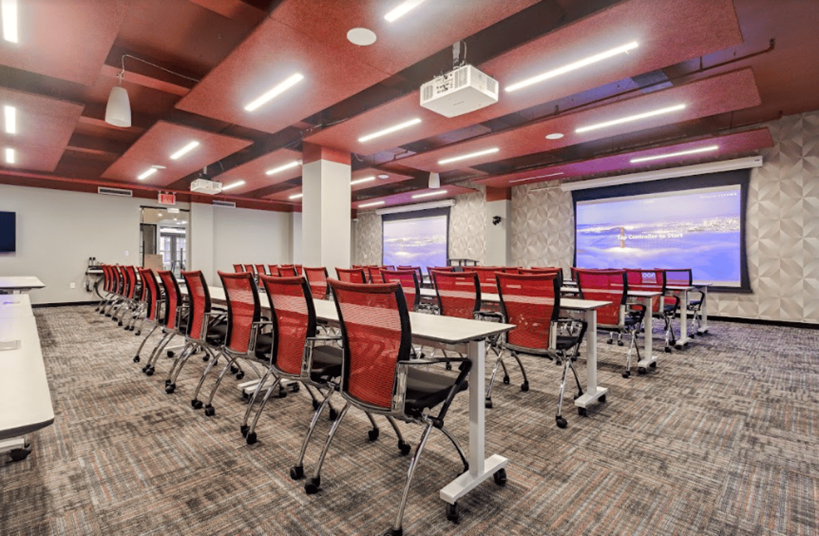 An interior shot of Muhammad Ali Conference Training Room with Private Breakout Space - Catering Offered