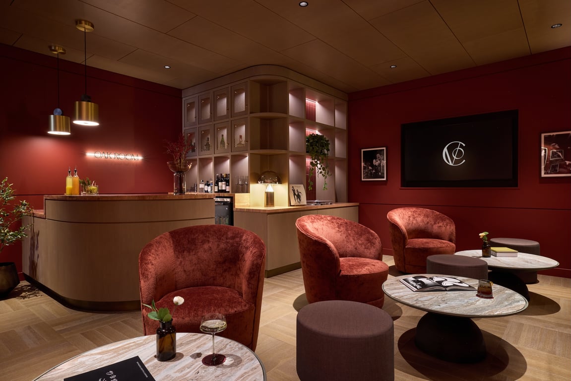 An interior shot of Oak Room Speakeasy