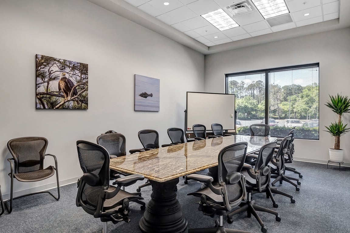An interior shot of Marble Boardroom