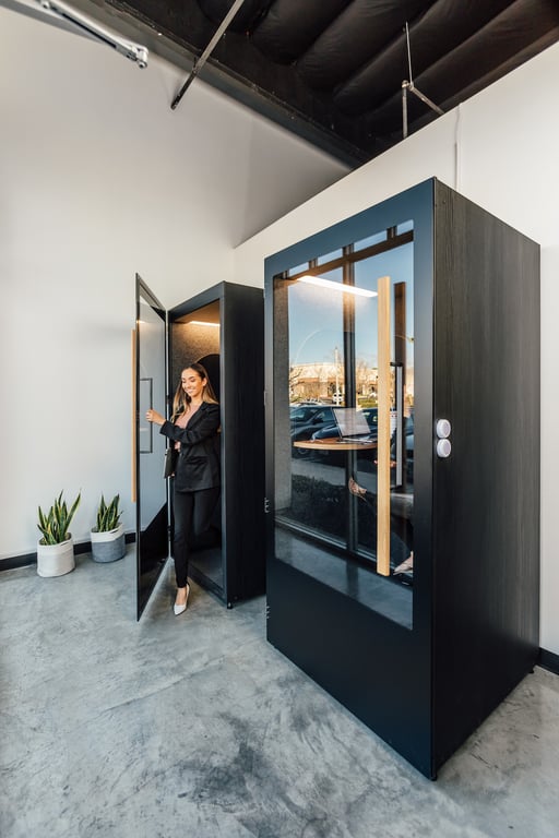 An interior shot of Phone Booth