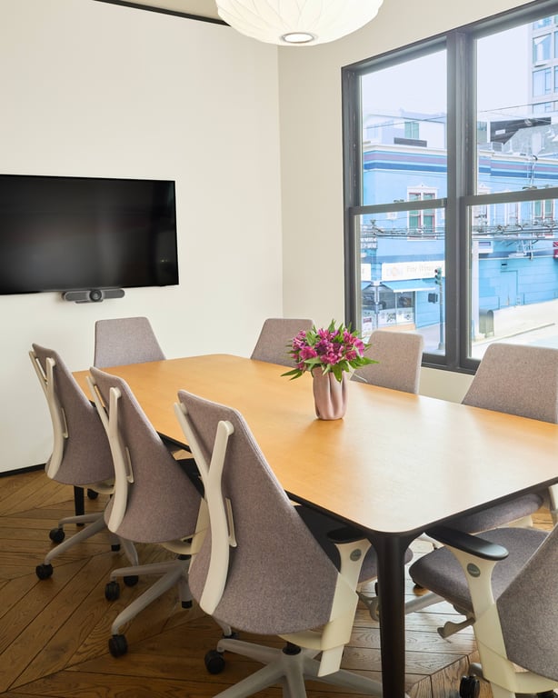 An interior shot of 8-Person Boardroom