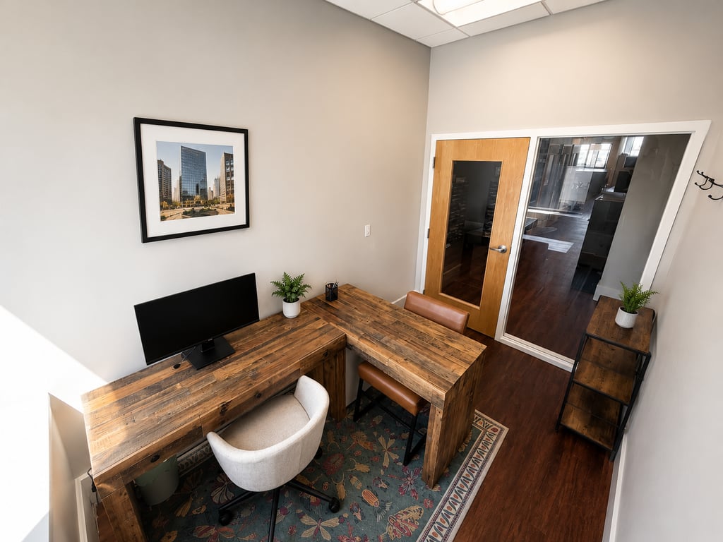 An interior shot of Office for 1 or 2