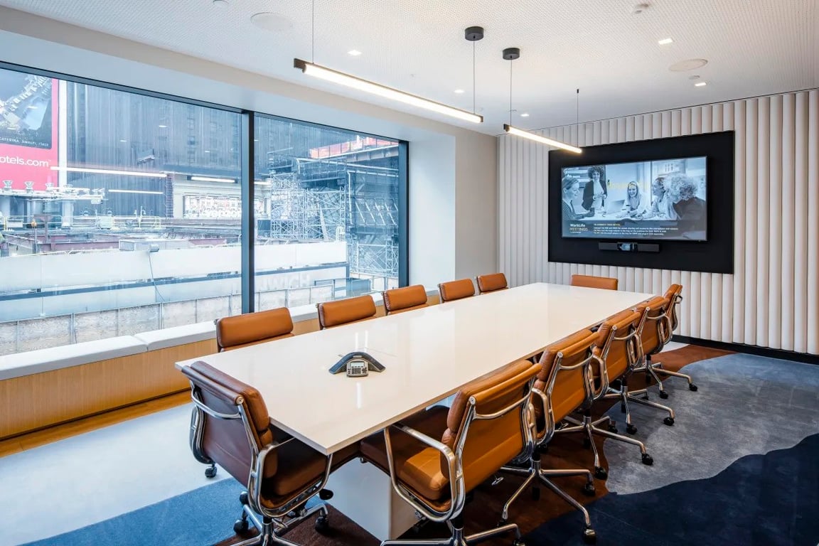 An interior shot of WorkLife Meetings by Industrious - 250 West 34th Street, 2nd Fl