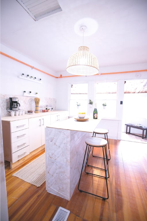 An interior shot of The Lounge+Kitchenette