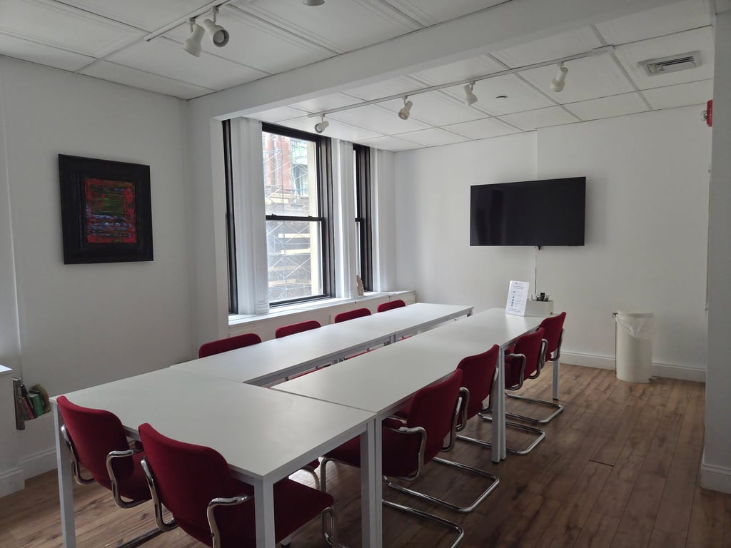 An interior shot of 704-D Conference Room for 10