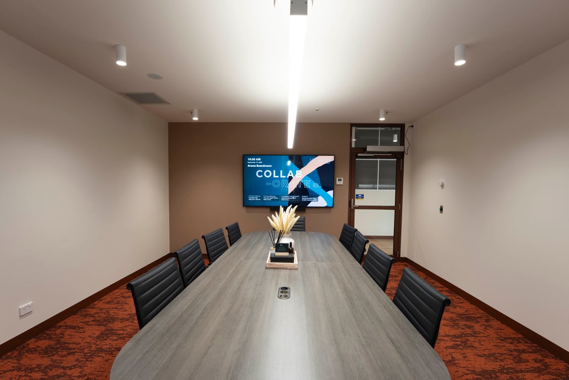 An interior shot of Arena Board Room