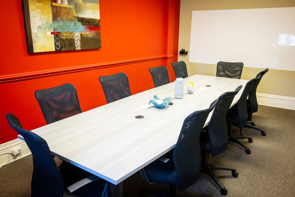 An interior shot of Large Conference Room (10-12 ppl)