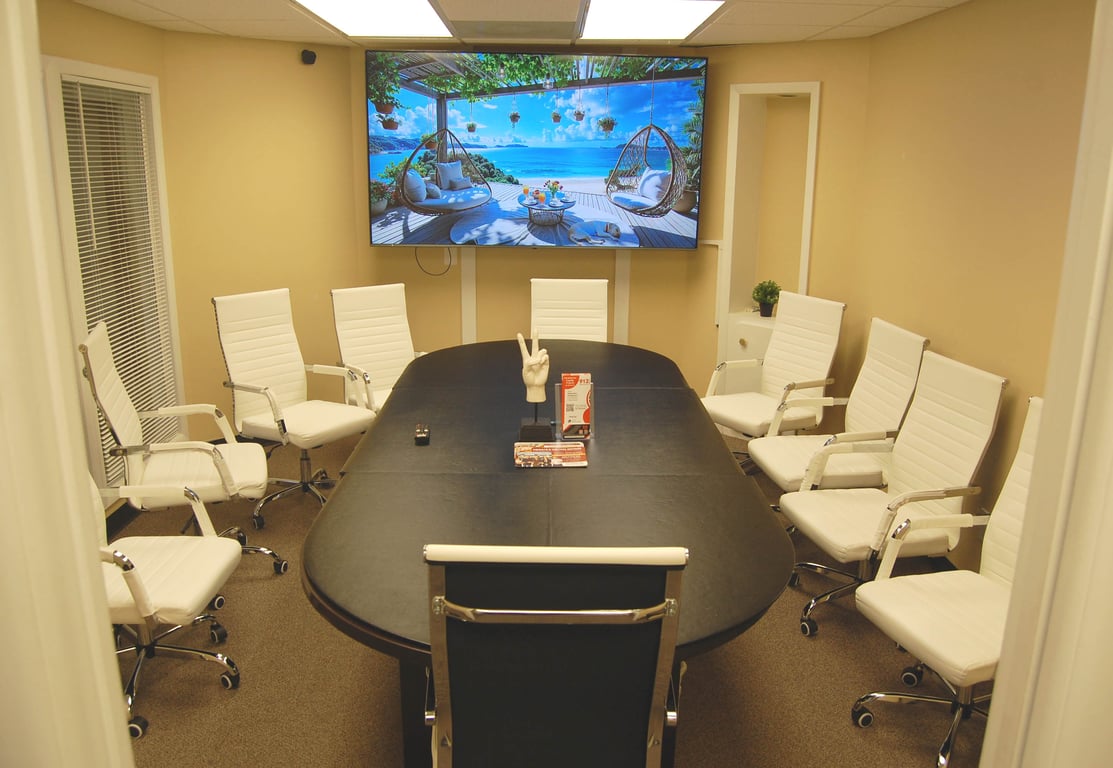 An interior shot of Private Conference / Suite Room #204 for 10 People