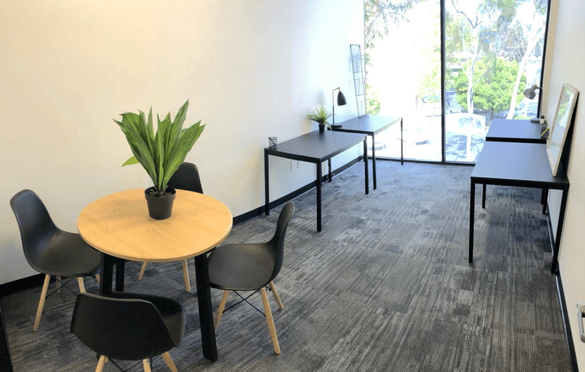 An interior shot of Private Office - 111 sq ft (Floor-to-Ceiling Windows) (#219 or #228)