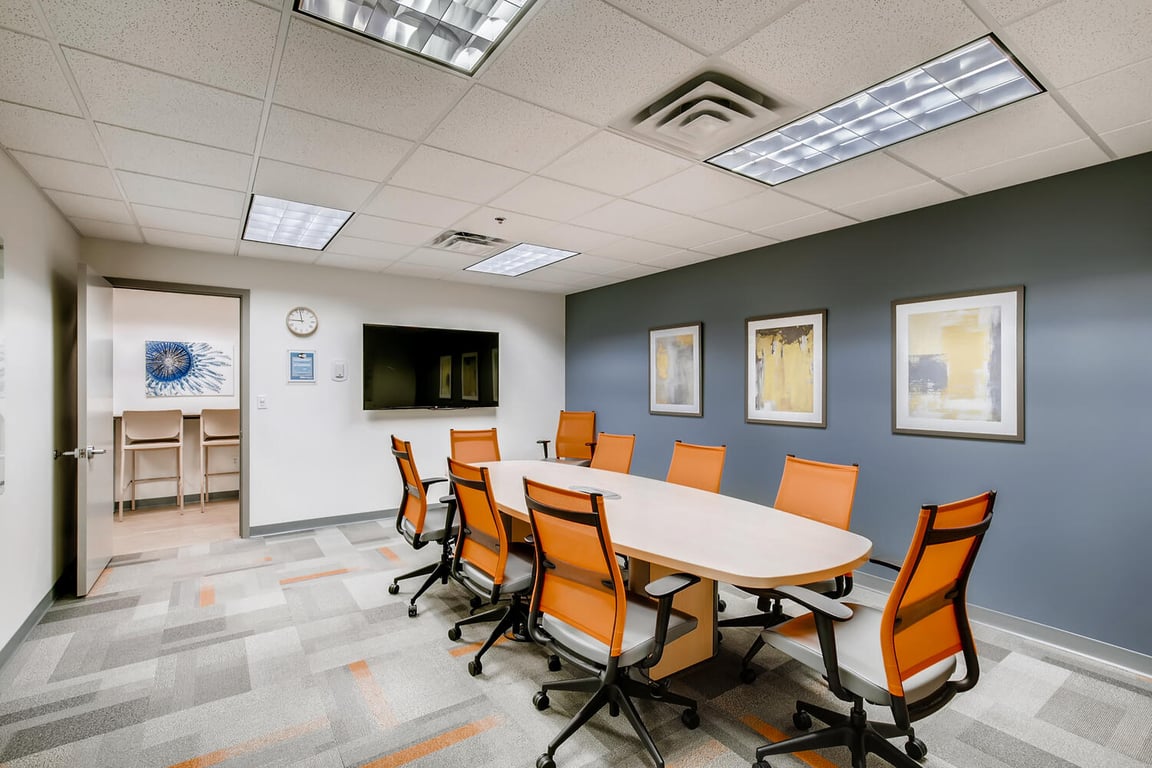 An interior shot of Conference Room 1 - Boulder Boardroom