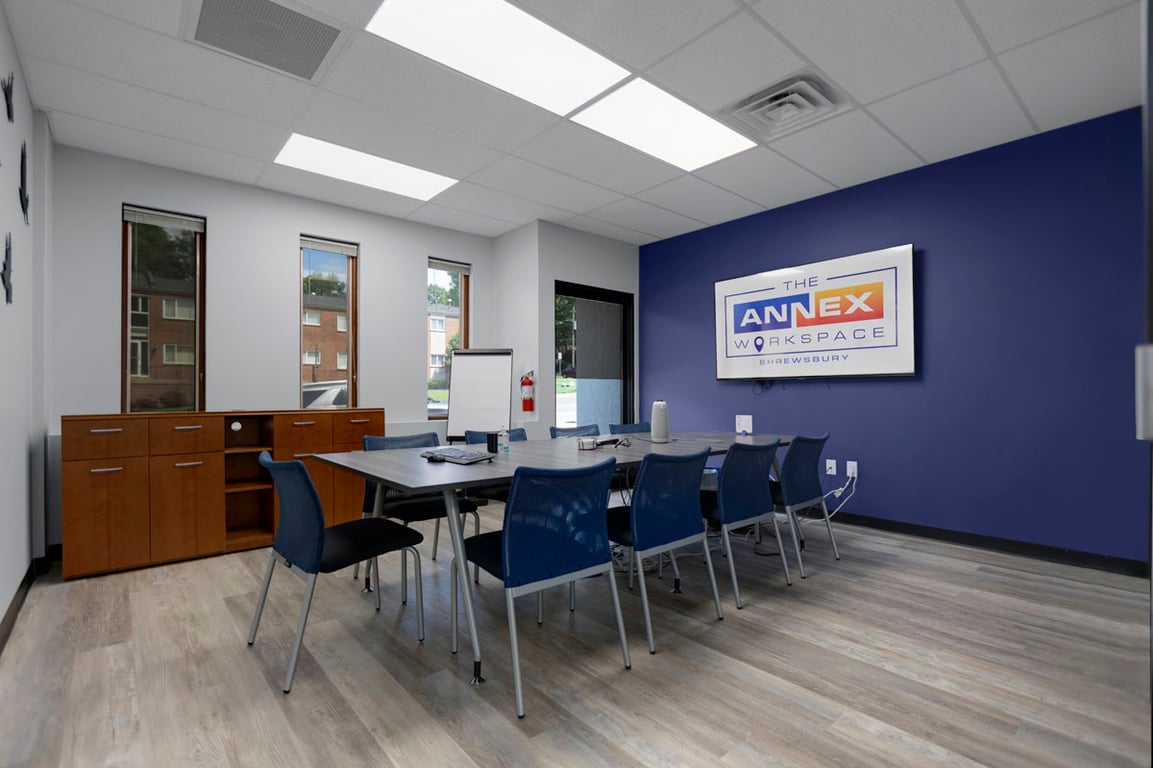 An interior shot of Annex Workspace Shrewsbury Conference Room #1