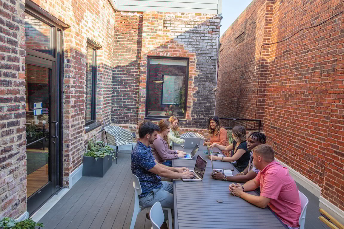 An interior shot of Back Rooftop
