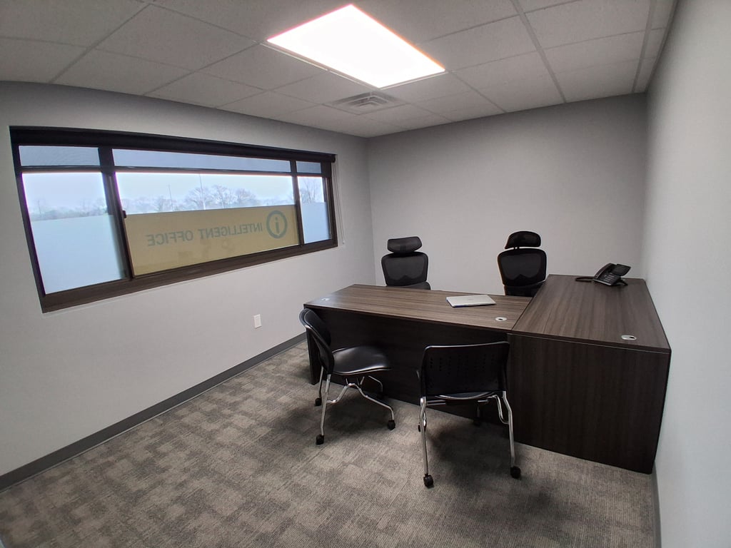 An interior shot of Office 115 - window