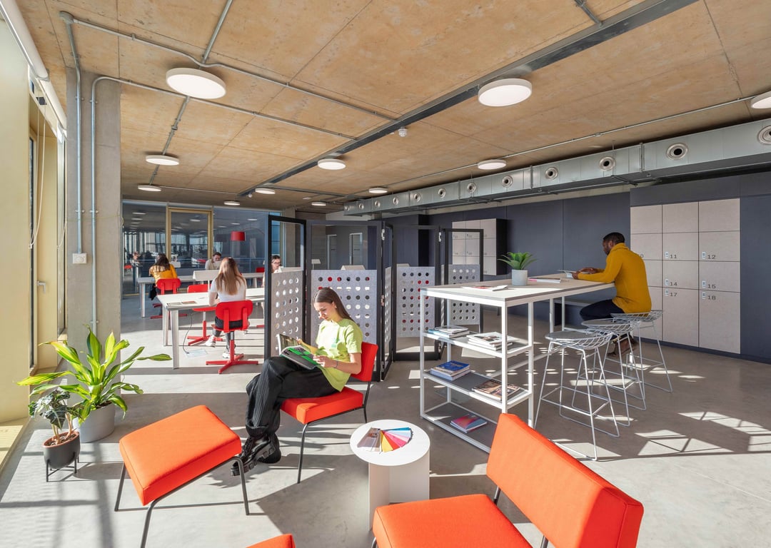 An interior shot of Design District Coworking