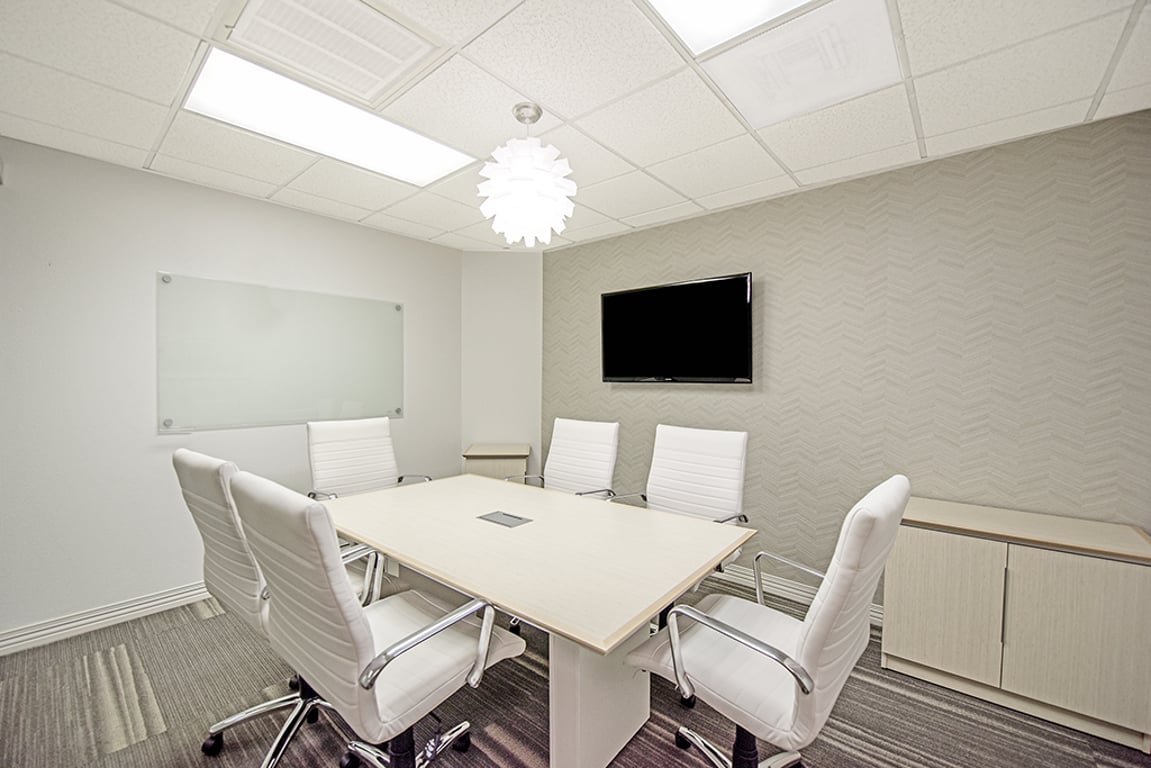 An interior shot of 6 Person Meeting Room