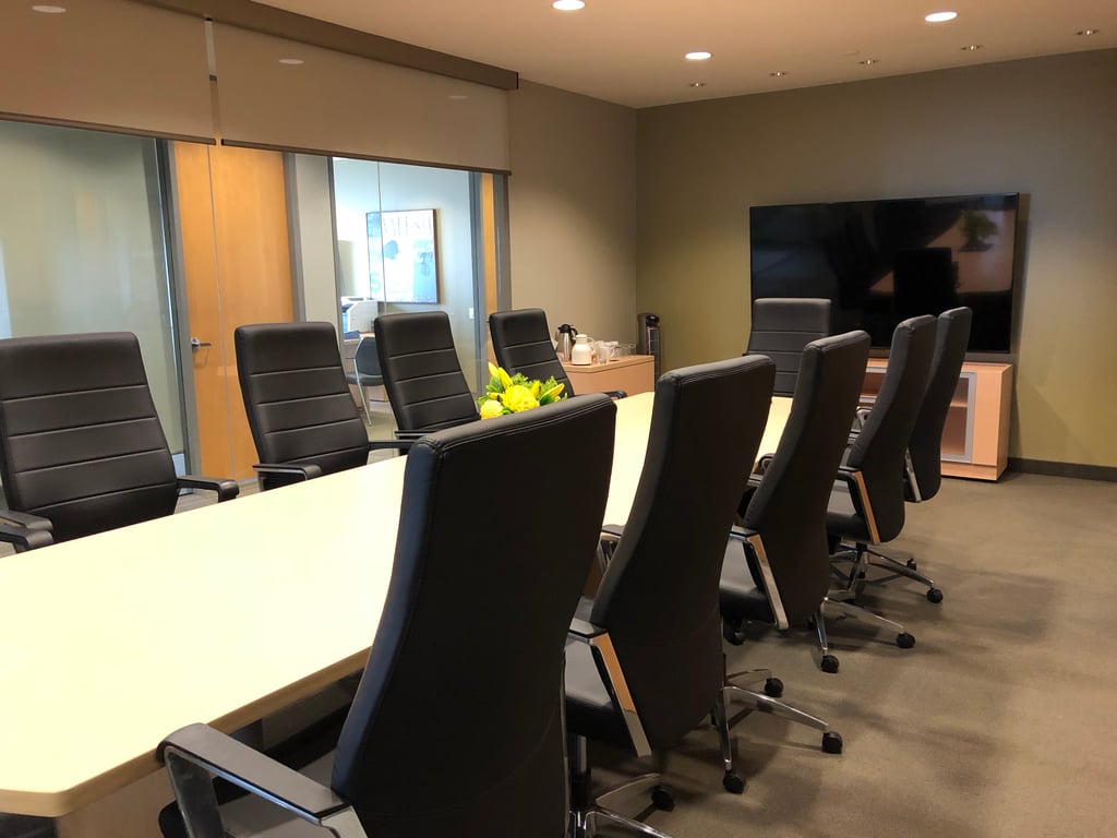 An interior shot of 12 person Executive Boardroom