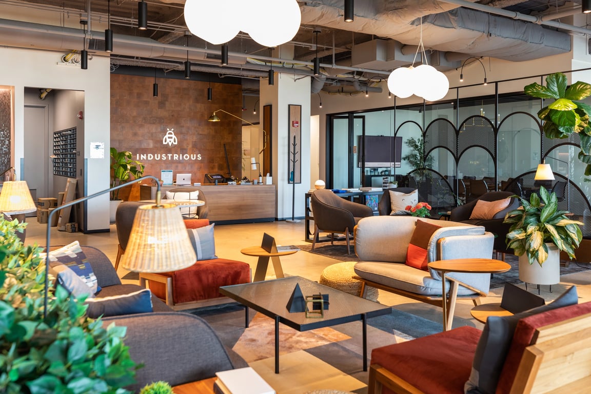 An interior shot of Industrious - Evanston