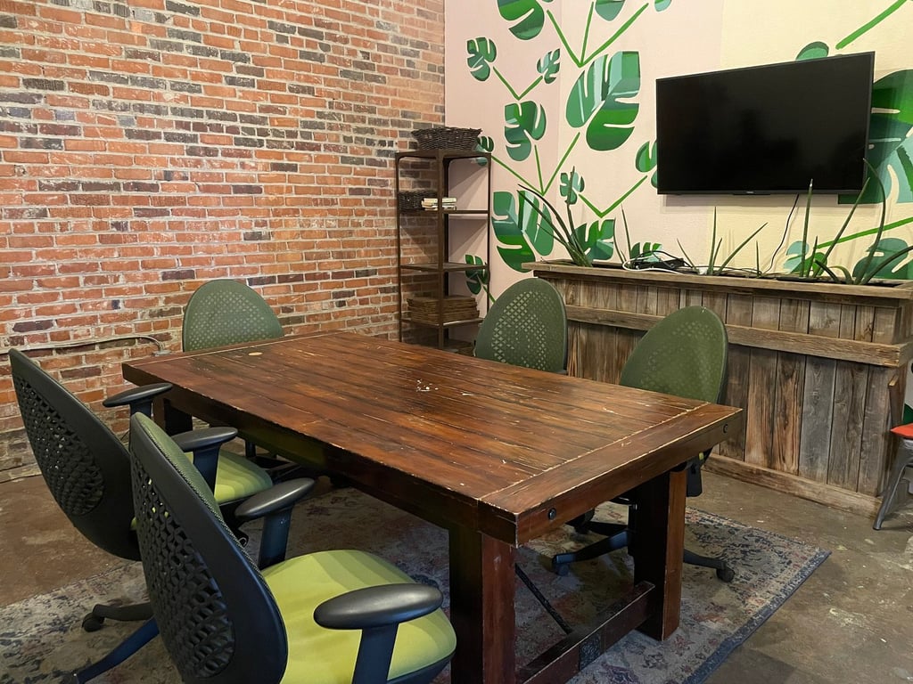 An interior shot of Jungle Conference Room