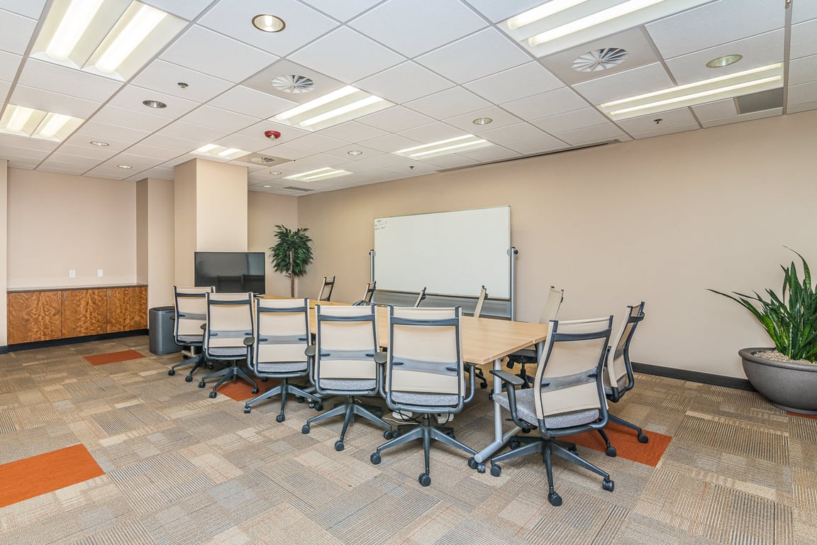 An interior shot of Mogul Boardroom
