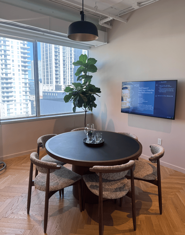 An interior shot of Meeting Room M08 (Up to 6 people)