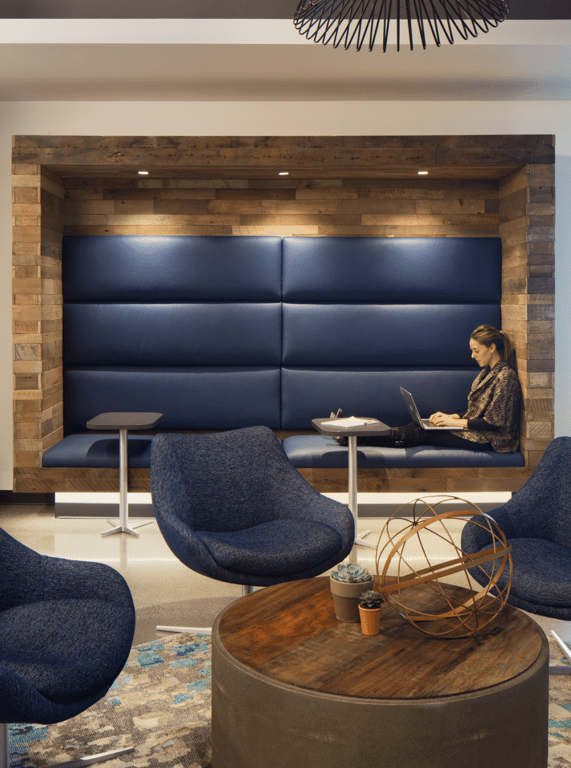 An interior shot of Brick House Blue - Dublin Bridge Park
