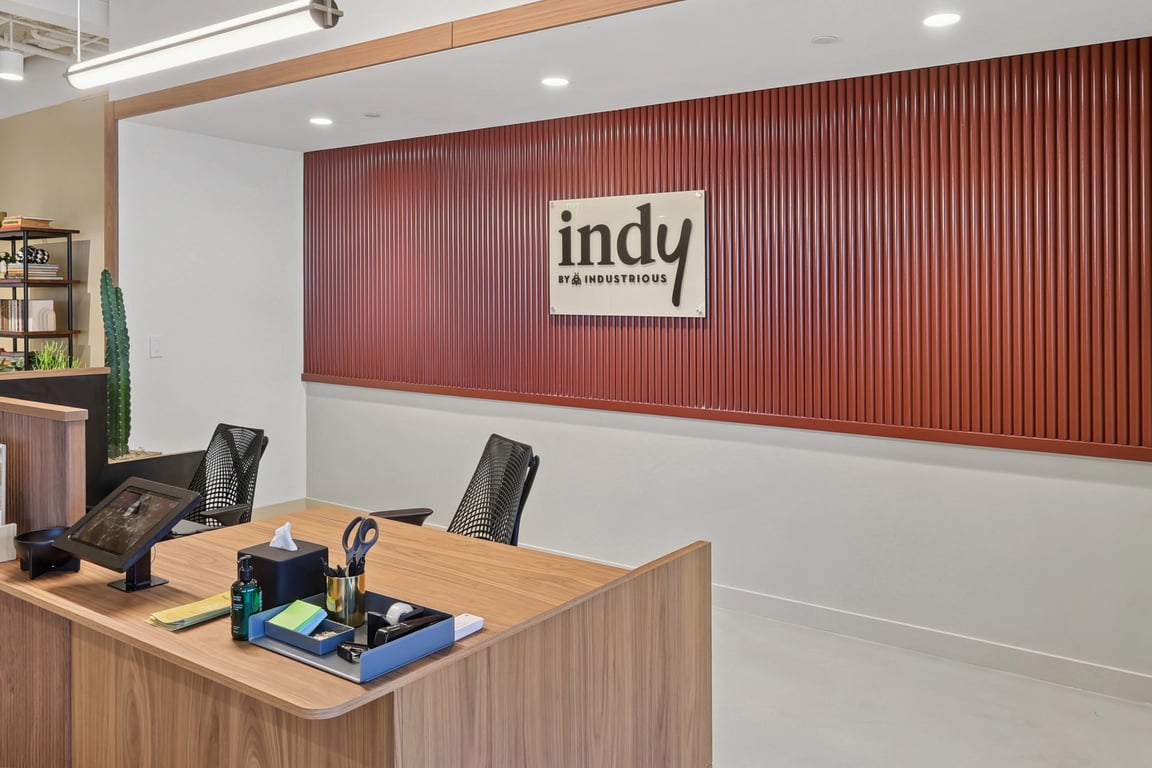 An interior shot of Industrious - Indy by Industrious Woodlands Waterway