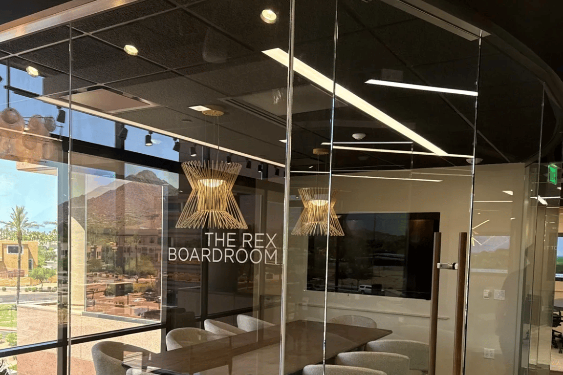 An interior shot of The Rex Boardroom