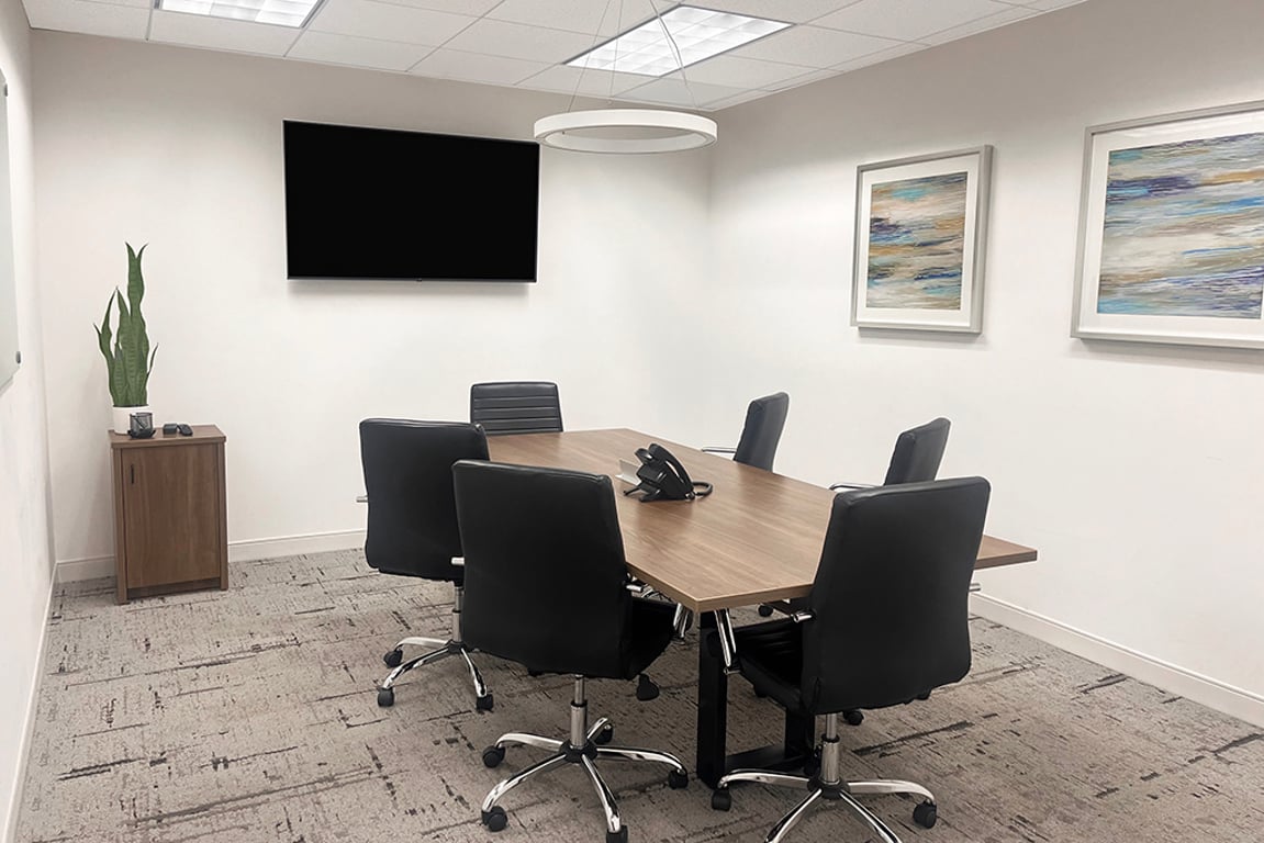 An interior shot of 6 Person Meeting Room