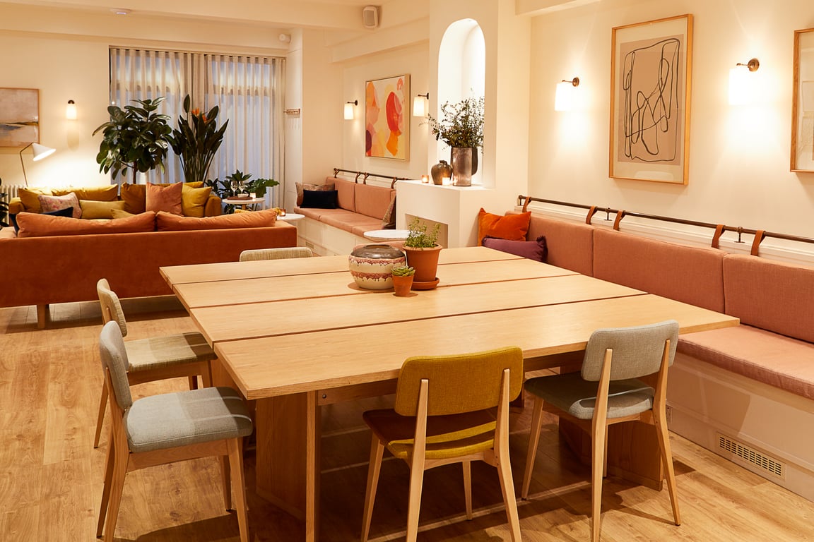 An interior shot of The Lounge at The Hearth