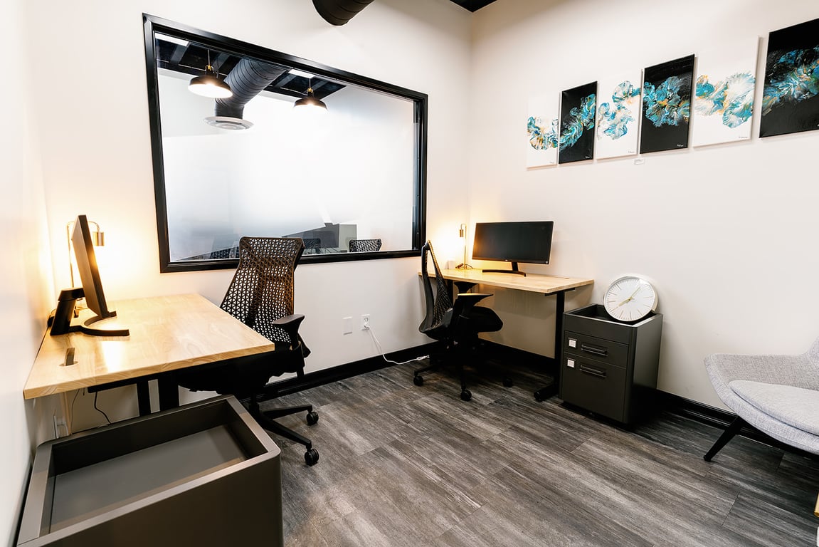 An interior shot of Private Office + Locker