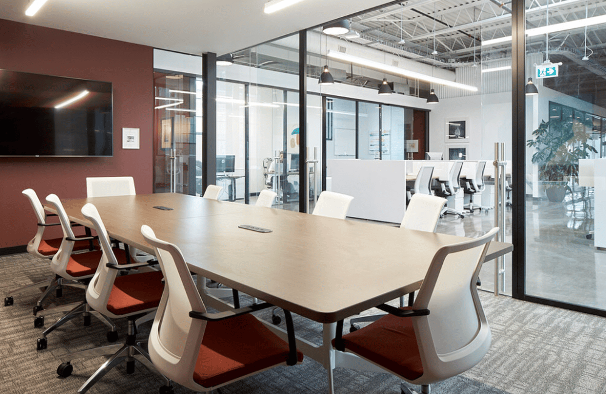 An interior shot of 10 Person Boardroom