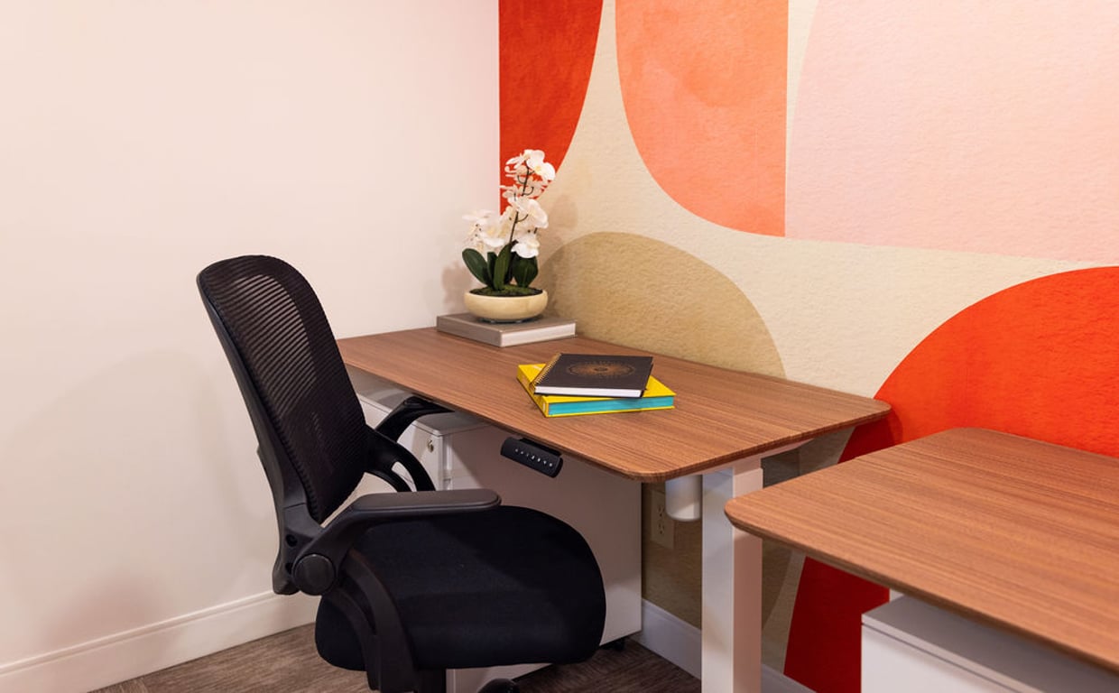 An interior shot of Dedicated Desk: The Agile Point (Left/Entry)